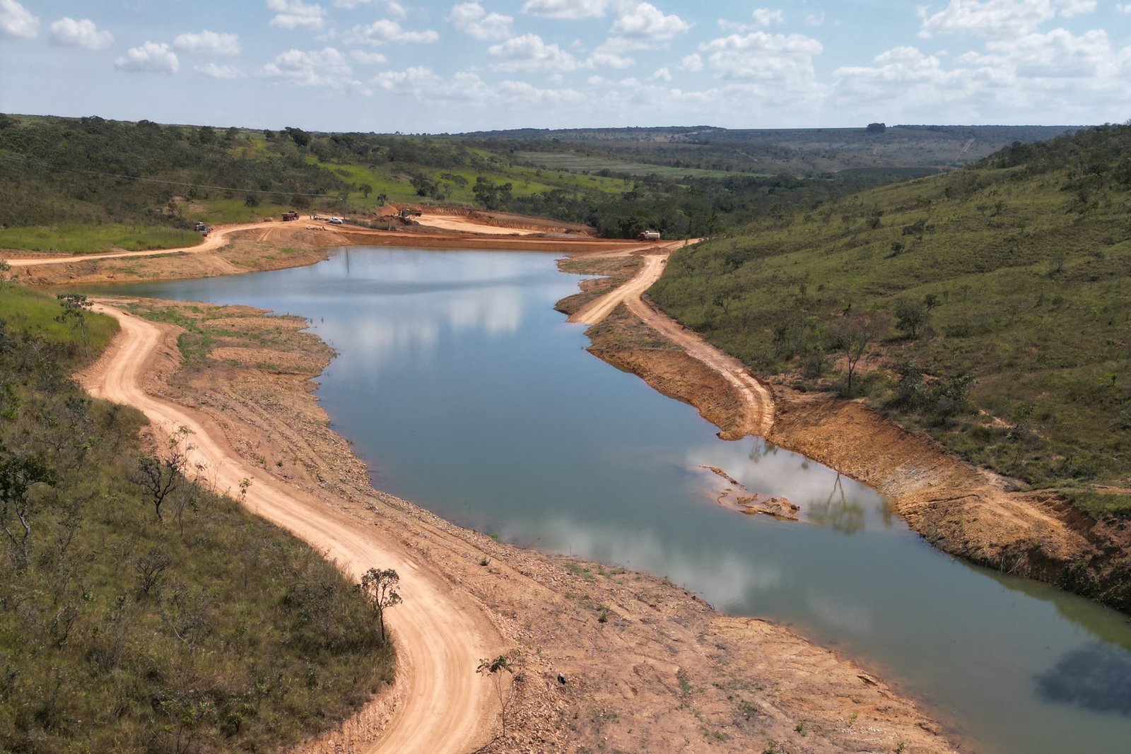 Pink and blue clouds at sunset. 